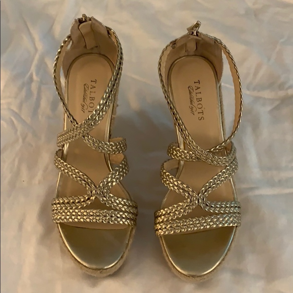 Gold Platform Wedge Sandals